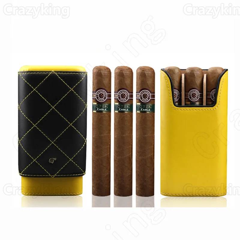 Robustos COHIBA кожаный регулируемый чехол для сигар из кедра и дерева путешествий Humidor
