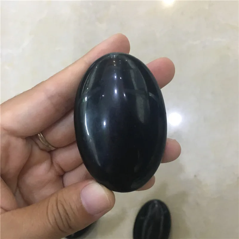 Natural black obsidian scrapping massage board SPA acupuncture scraper healing stone facial anti-wrinkle treatment body health | Дом и сад