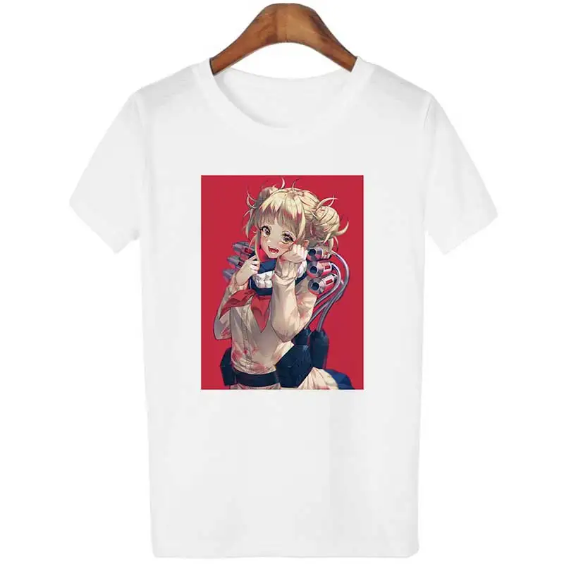 Футболка Ahegao химико Тога женская аниме мультяшный принт Waifu смешная Женская