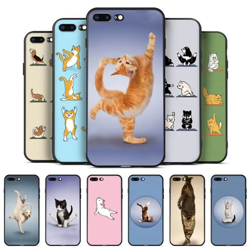 Babaite Йога кошки собаки мобильные телефоны задняя крышка TPU чехол для iPhone 8 7 6 6S Plus 5