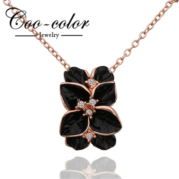 Модный Бренд Ожерелье Роуз Позолоченные Белый Цветок Кулон Многоцветный