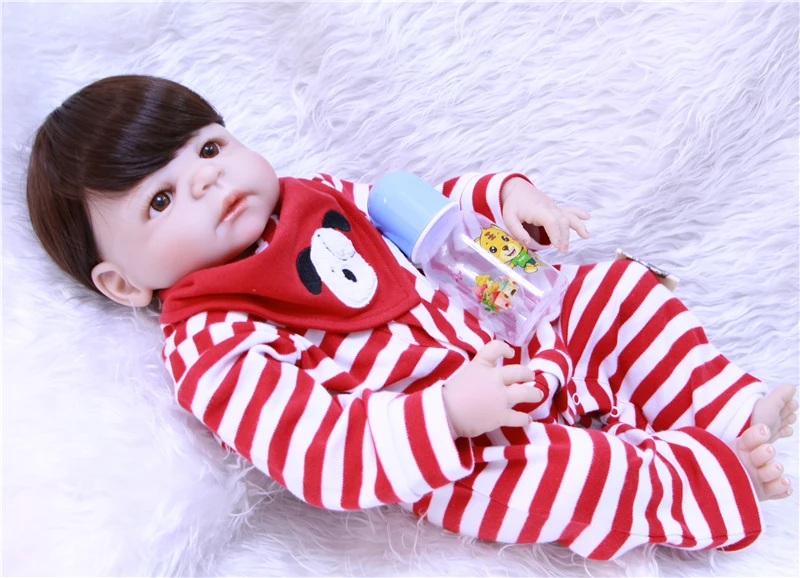 Кукла NPK 22 дюйма Reborn Baby полностью виниловая настоящая bebe reborn ручная работа