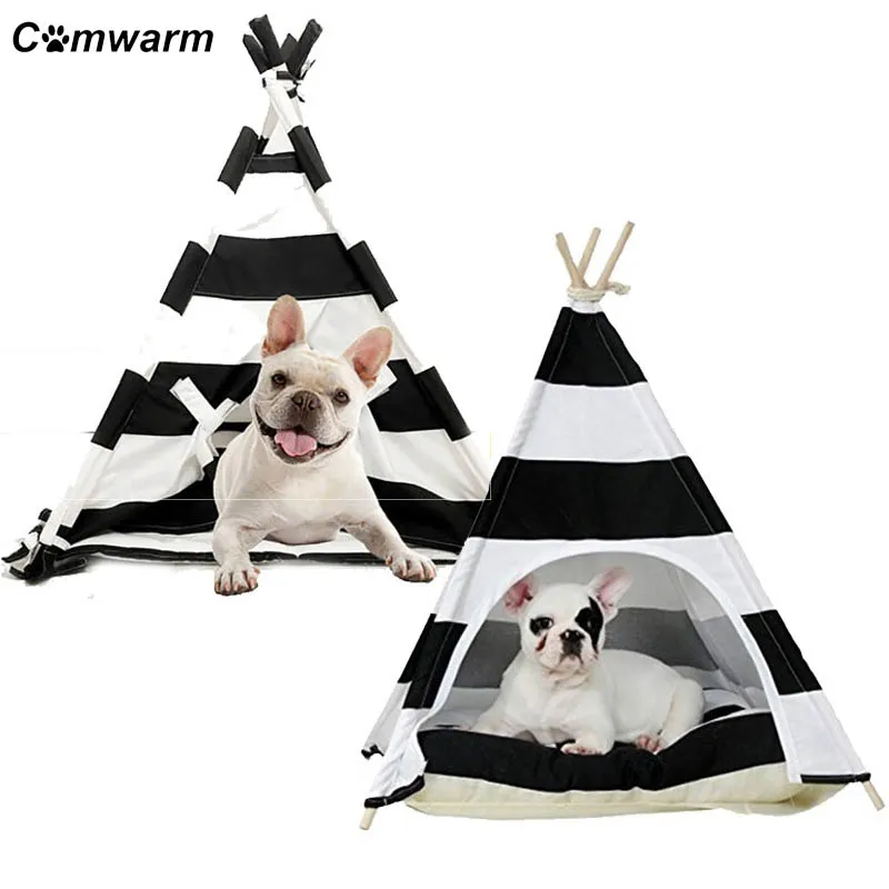 Comwarm полосатый Pet вигвама домашнее животное кошка кровать дом любимчика