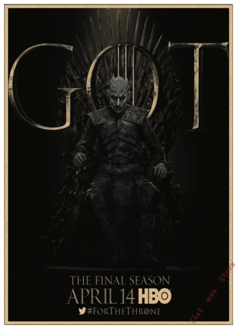 Игра трона GOT Сезон 8 Джон Сноу постер фильмов в стиле винтаж для дома гостиной спальни настенный Декор печатная Картина Настенная живопись - Цвет: Золотой