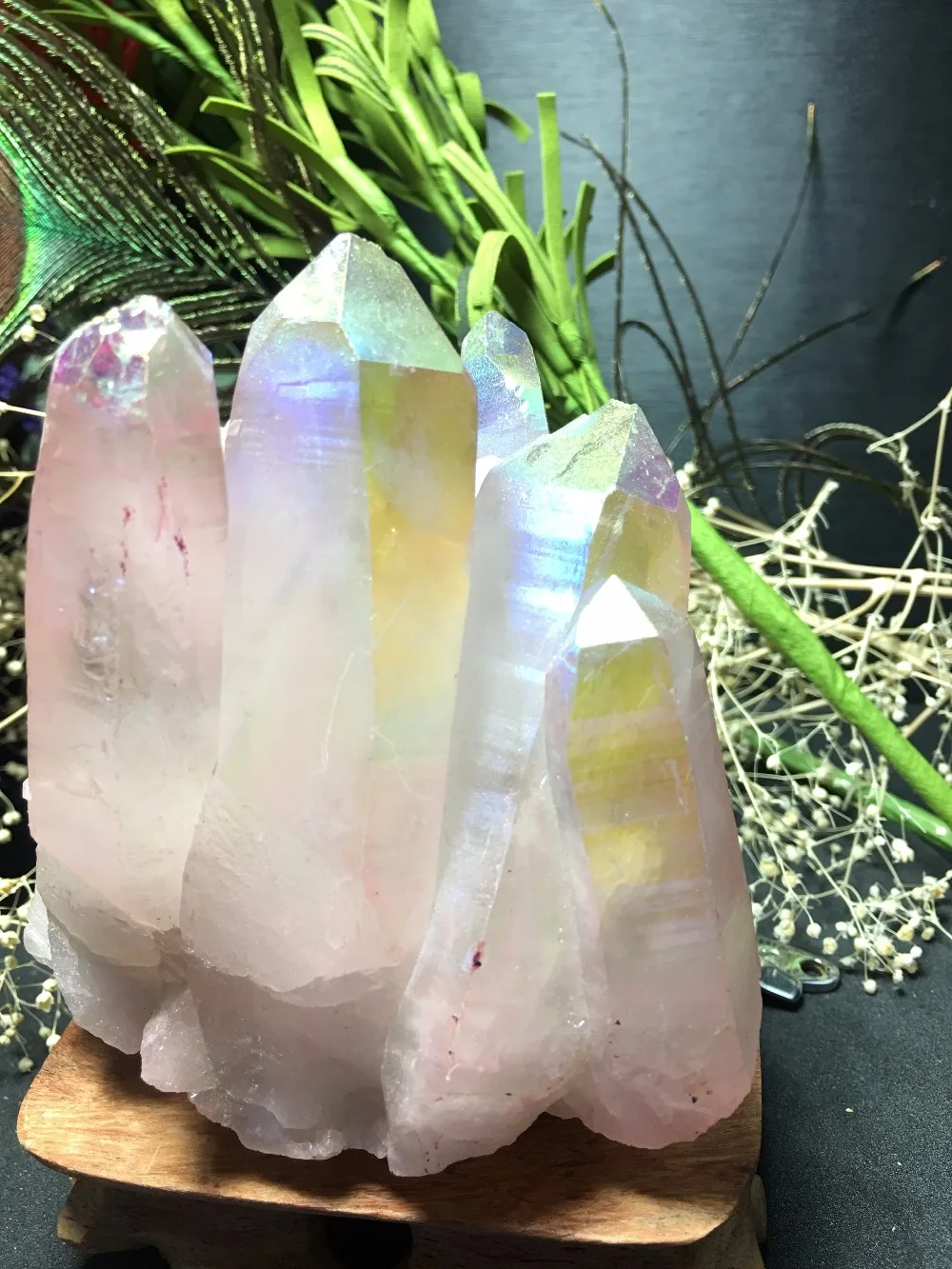 PRETTY Aura кварцевый кристалл висмута титана кремния скопления образцов | Дом и сад