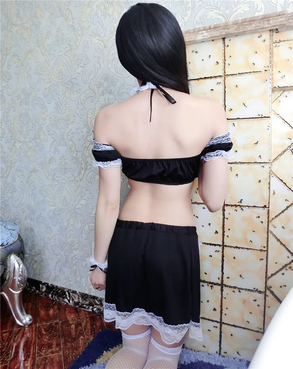 Сексуальное нижнее белье размера плюс 3XL наряд горничной платье babydoll большие