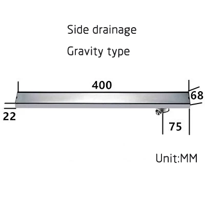 Side drainage 40cm SUS нержавеющая сталь ванная комната квадратный Невидимый прямоугольник гравитационного типа напольные стоки душевая комната лайнер слив FD816 - Цвет: Side drainage 40cm
