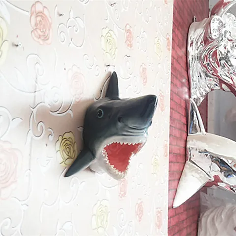 Уникальная великая белая голова акулы Настенная подвесная смола 3d челюсти
