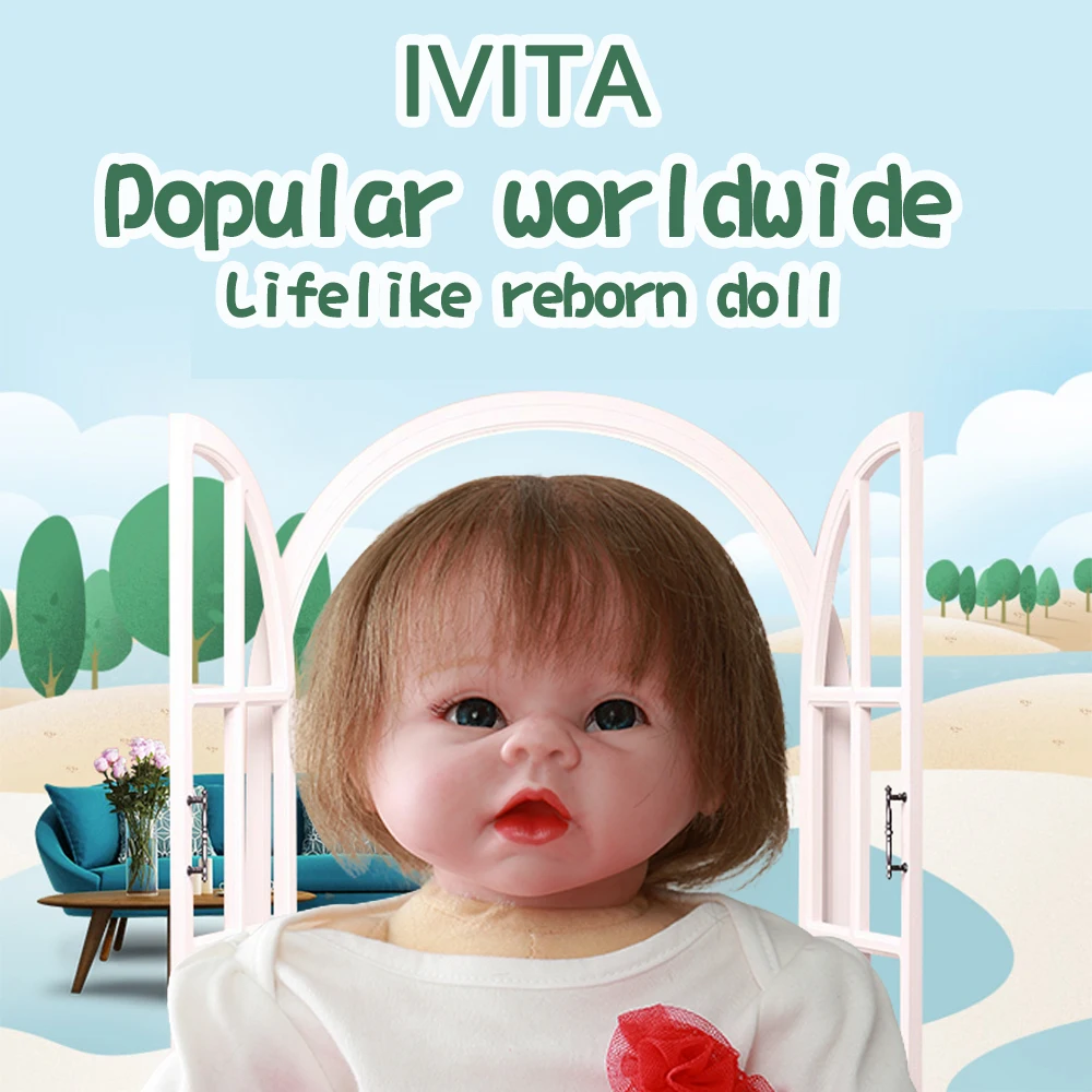 IVITA DS1806 49 см levensechte babypoppen кремния reborn baby Мягкая кукла девочка с нарисованными ногтями посаженные волосы игрушки для детей