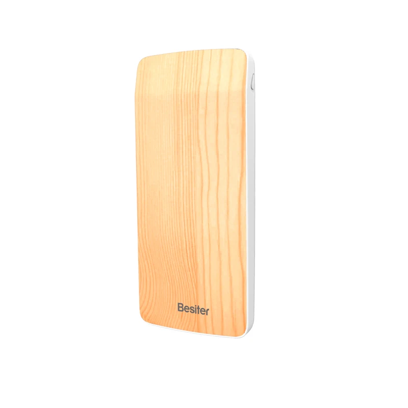 Besiter Power Bank 4000mah/8000mAh Portable Battery Packs Ultra Thin for Smart Phones Charger Wood Design USB | Мобильные телефоны