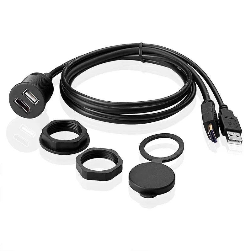 USB 2 0 и HDMI к + AUX расширение приборной панели водонепроницаемый автомобильный