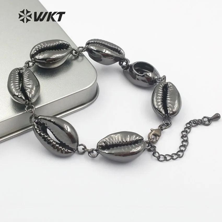 WT B430 WKT хит натуральный настоящий cowrie браслет модный золотой окунутый в раковину