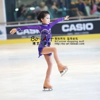 purple ice skating dresses for girls competition skating dresses kids custom figure skating dress free shipping