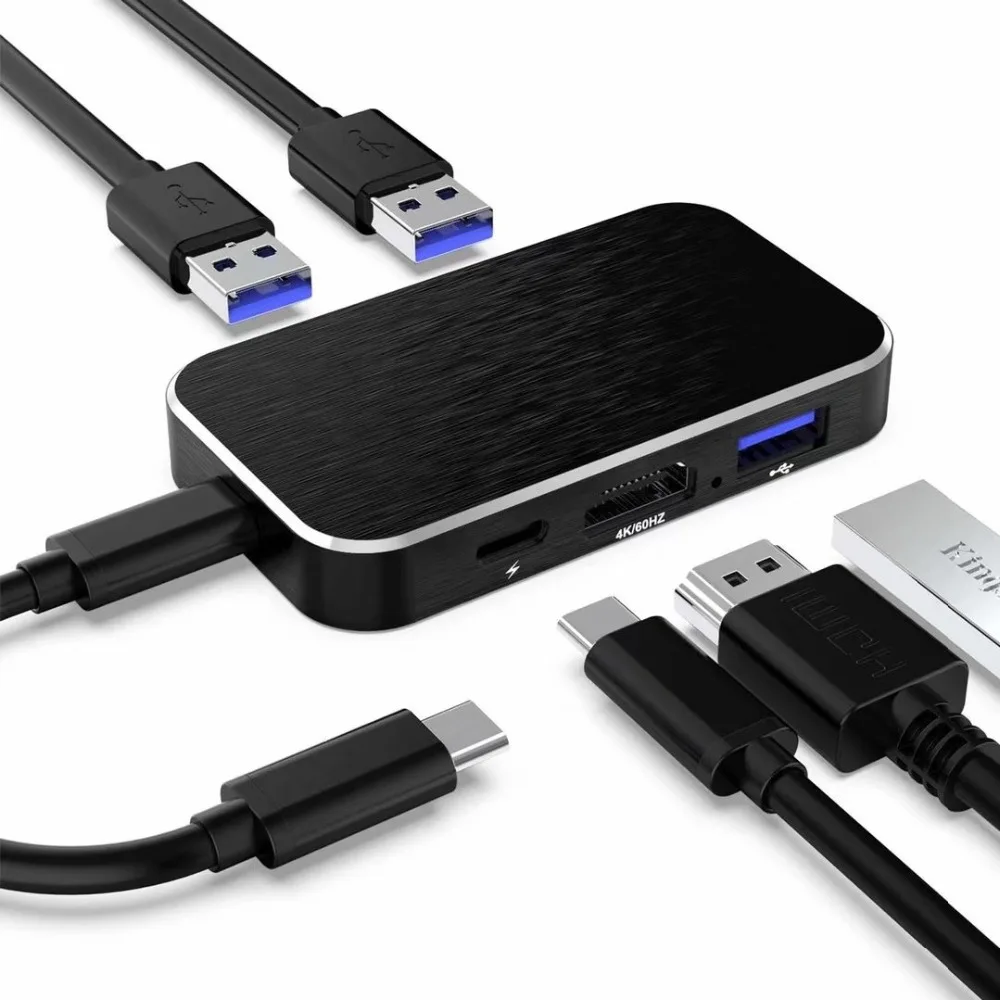 Док станция типа C для Hdmi 4K USB 3 0 5 в 1 Тип 4USB c к HDMI @ 60 Гц с 100 Вт PD питание порта