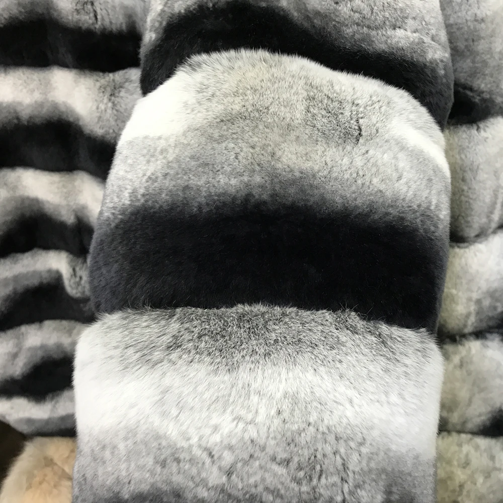 Новый осень-зима качество настоящий мех кролика Пальто Теплые длинные Стиль