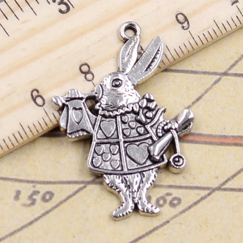 

10pcs Charms Musical Rabbit Trumpet 36x23mm Tibetan Silver Color Pendants Antique Jewelry Making DIY Handmade Craft