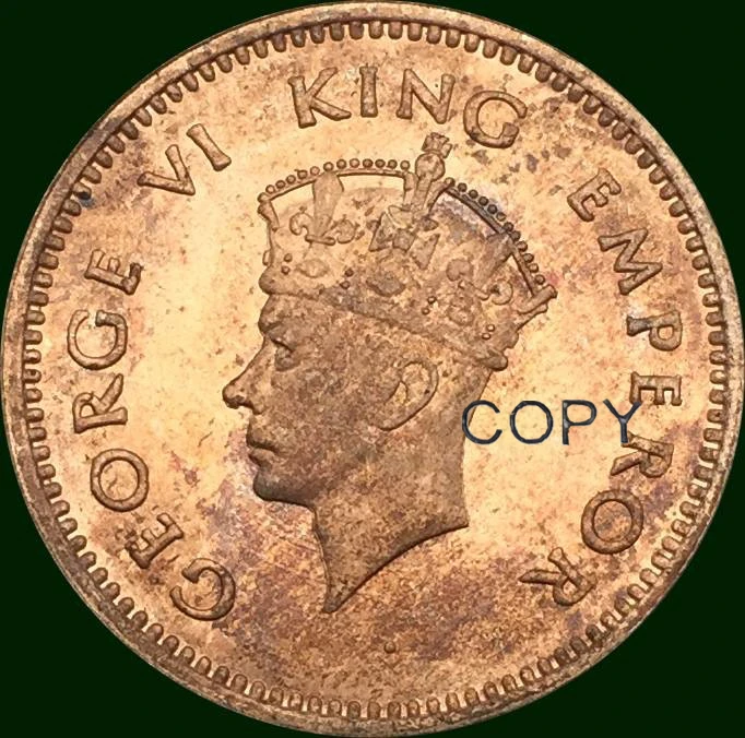 

Копировальная монета из красной меди, 1938 пол-цента Георгия VI KING EMPEROR