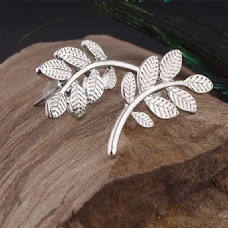 Женские серьги гвоздики с листьями в стиле украшения для свадьбы и помолвки