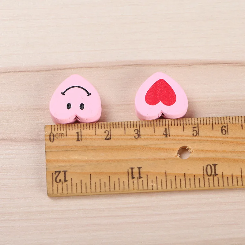 60 шт. детские цветные сердца DIY мультфильм Деревянный шарик ребенок ручной работы