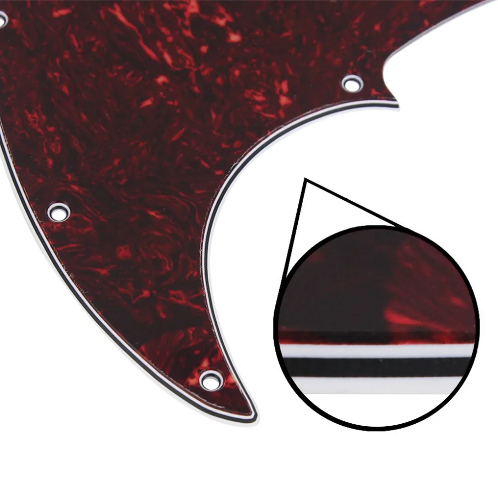 FLEOR standard 10 отверстий 4 струны Jazz JB Bass style Pickguard царапина пластины 4Ply и винты на запчасти для бас-гитары, красная черепаха