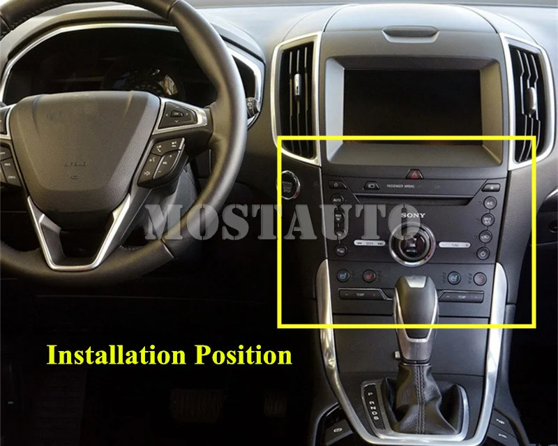 Для Ford Edge углеродное волокно центральной консоли CD панель отделка Cover2015- 2 шт
