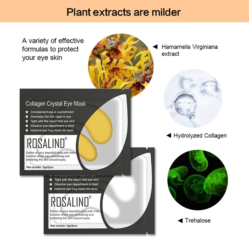 ROSALIND Золотая коллагеновая маска для глаз 5 пар гелевых пластырей против морщин