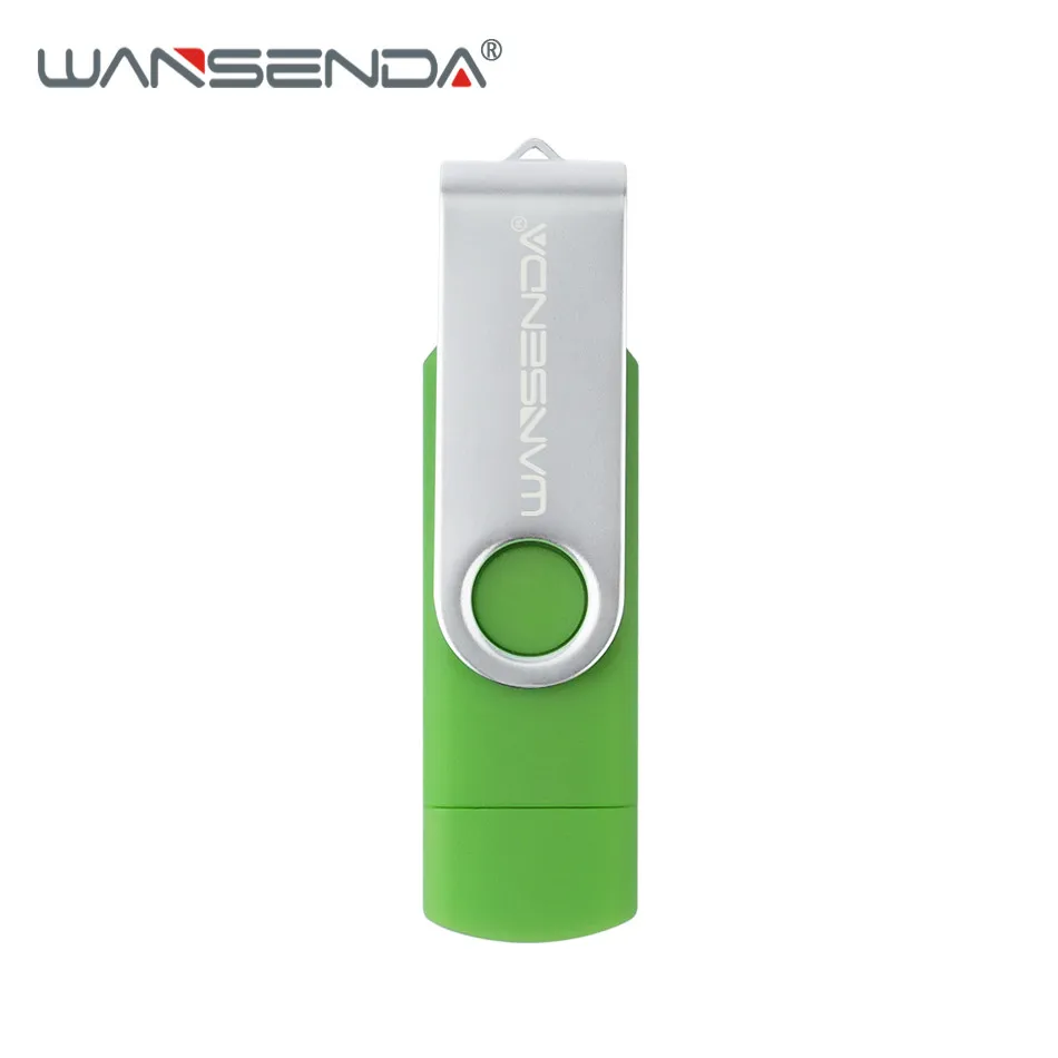 Зеленый Флеш-накопитель Wansenda D103 OTG USB 256 ГБ 128 Гб 64 ГБ 32 ГБ 16 ГБ 8 ГБ флеш-накопитель USB 3,0 Флешка для Android/PC - Цвет: Зеленый