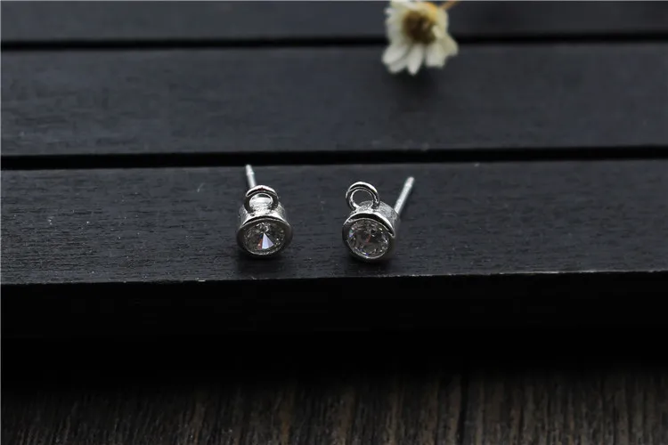 Реальные искусственные серебряные циркониевые аксессуары Diy шпилька тонкие