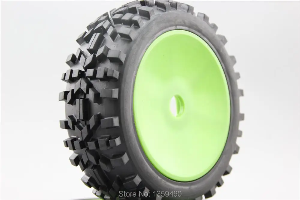 4pcs 1/8 Buggy Off Road Tire Tyre wilderness Dish Dark Green Rim Fit For 1:8 Car 22049+26019 | Игрушки и хобби