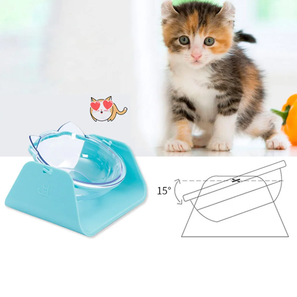 Pet Регулируемый нескользящий прозрачный Еда чаша собаки кошки Пластик миска для