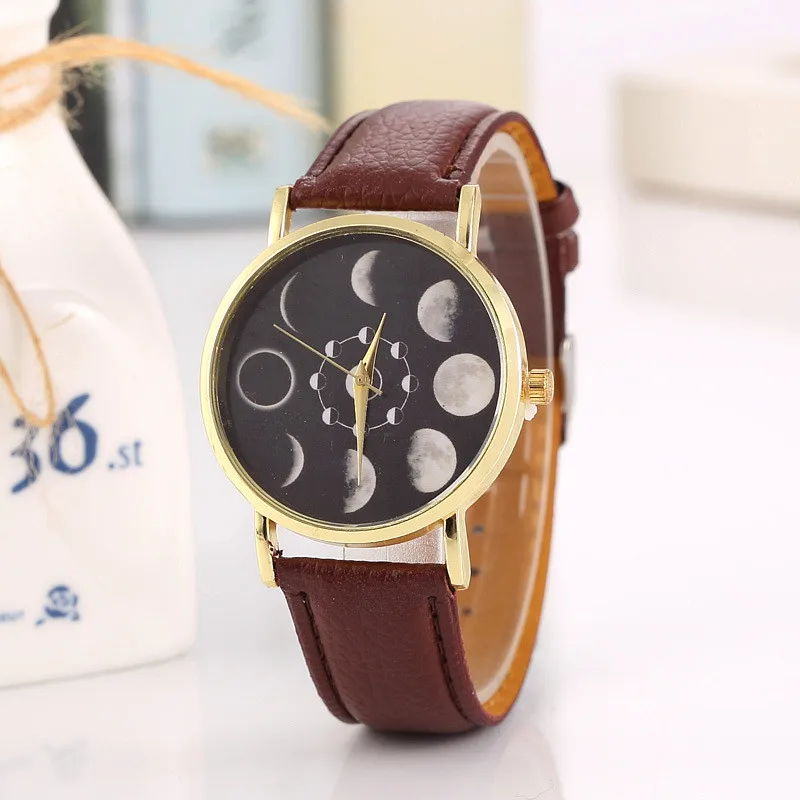 Moon Phase астрономические часы с космическим мотивом Модные женские кварцевые
