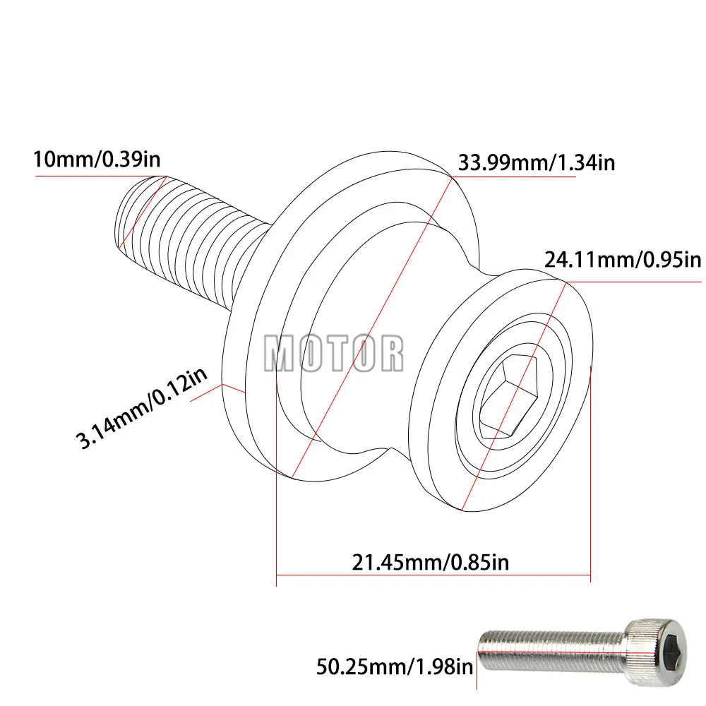 10MM For Kawasaki Ninja ER-6N 2006-2016 ER6N ER 6N Motorcycle Rear Swingarm Sliders Spools Stand Screws Swing Arm Protector M10 |