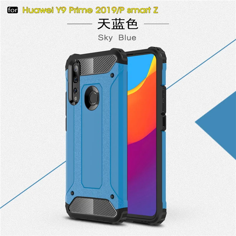 Чехол для Huawei Y9 Prime 2019 противоударный мягкий силиконовый + Жесткий пластиковый P