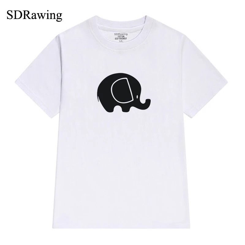

Funny Elephant print cotton t shirt for women animal lover Graphic Tees Hipster Tumblr tops Vegan Shirt Ladies tee
