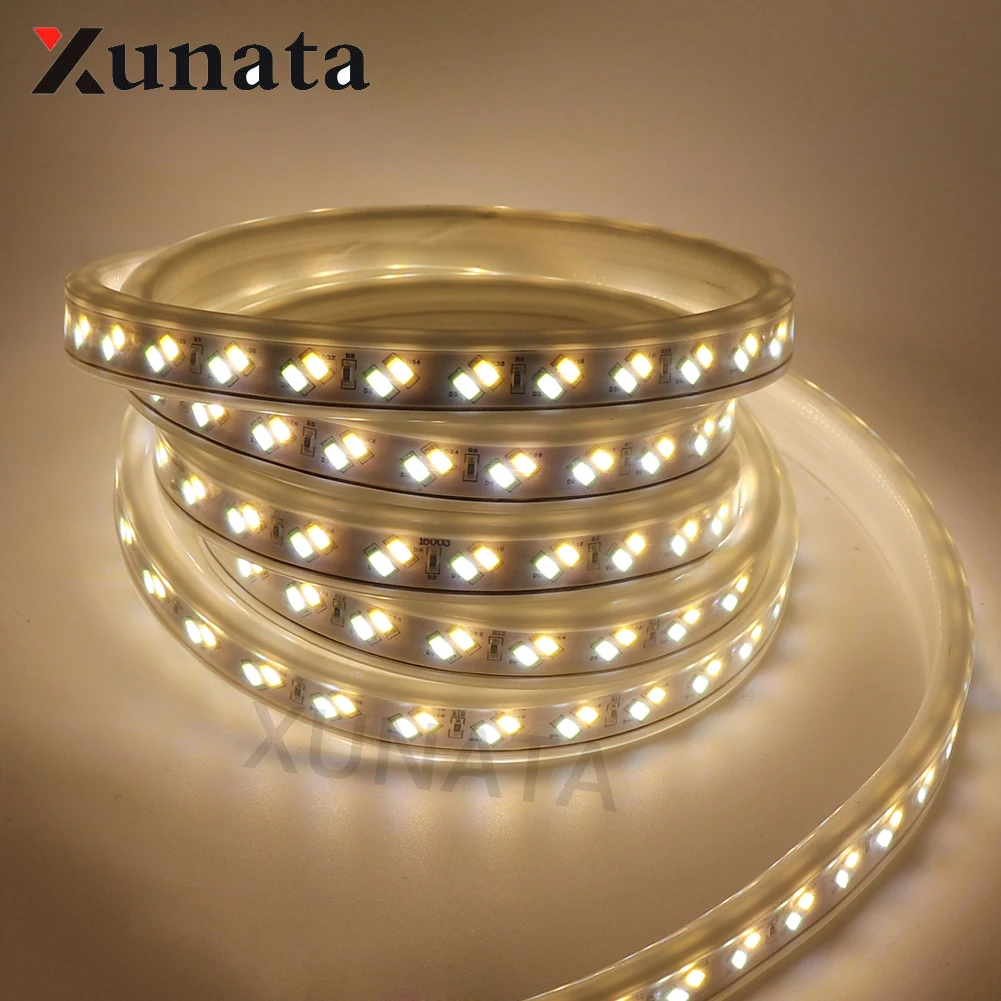 

220V 5630 Double Color Led Strip Warm White+White Blue+Warm White 120Leds/m Waterproof Flexible Lamp Strip Light With EU Plug