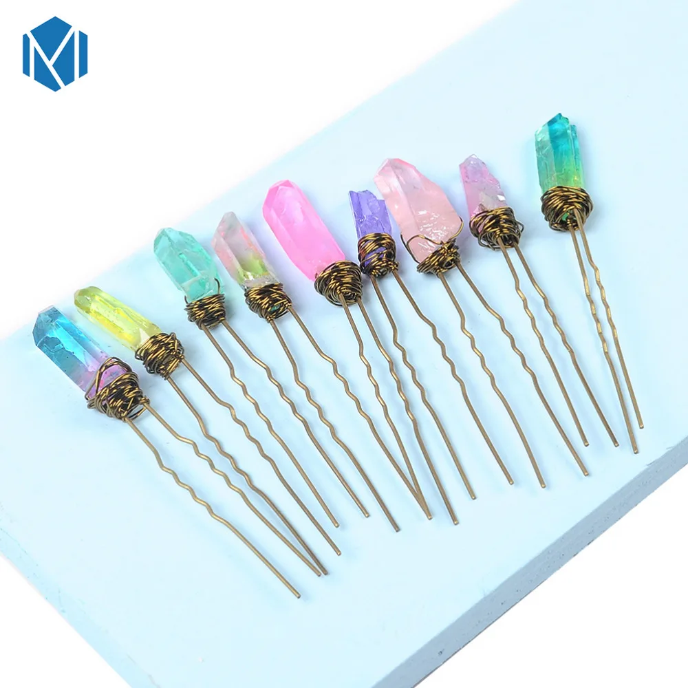 Женские винтажные шпильки с кристаллами MISM свадебные заколки для волос Qquartz Bobby Pin