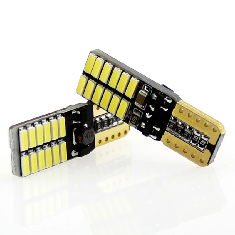 YOSHOW 100 шт. T10 24smd 4014 Canbus ОШИБОК светодио дный лампы W5W 12 В чип Бесплатная авто