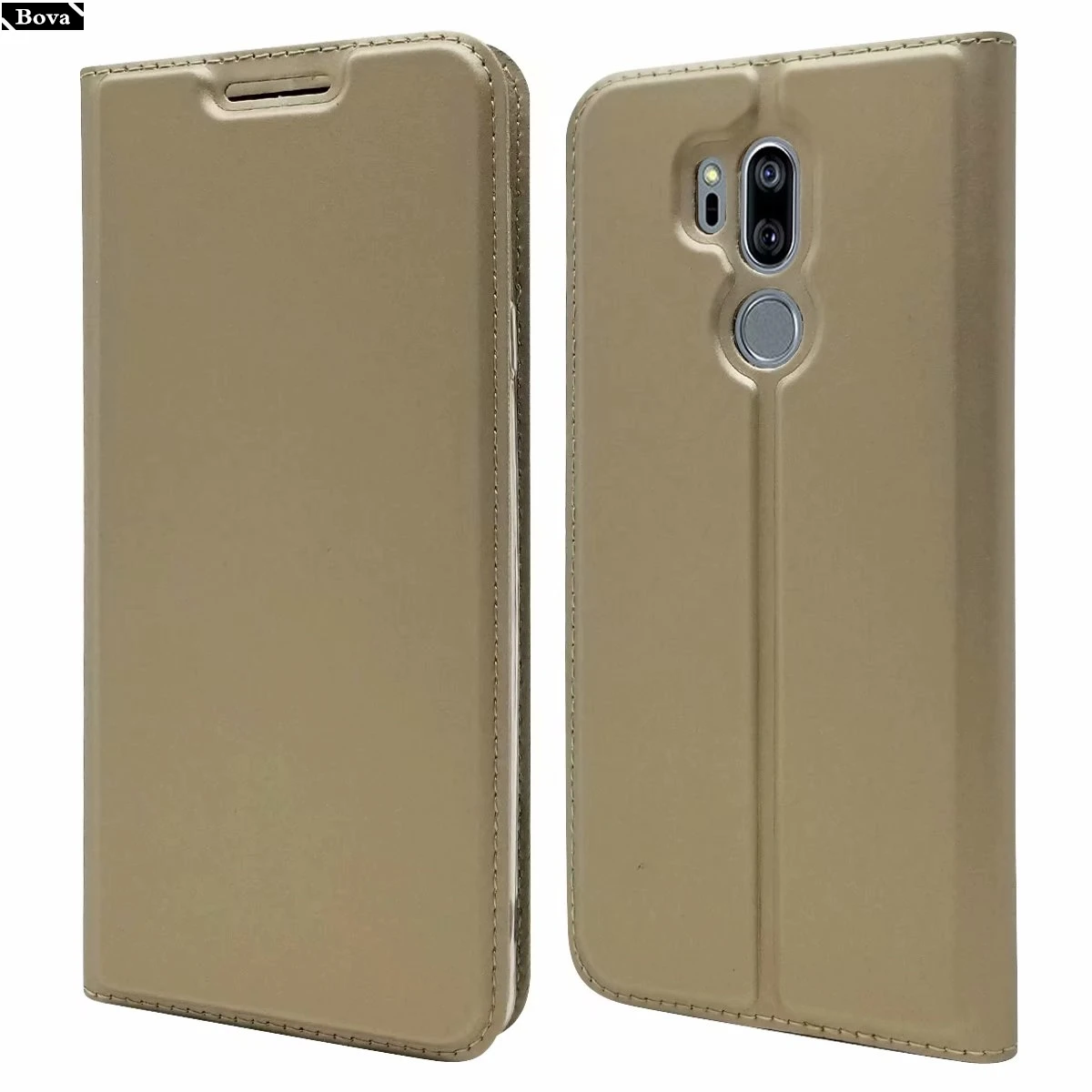 Ультратонкий чехол для LG G7 G7 ThinQ 6,1 дюймов, чехол с магнитной адсорбцией, держатель для карт, деловой стиль - Цвет: Gold