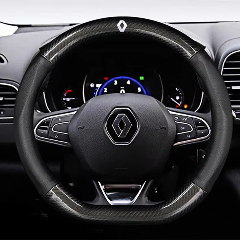 Кожаный чехол на рулевые колеса для Renault Clio Fluence Megane Laguna Talisman Captur Kadjar Kaptur Koleos Scenic