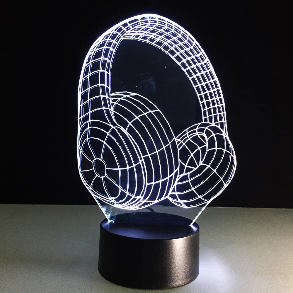 Креативная Музыкальная гарнитура с 3D зрением 7 цветов Usb меняющая цвет настольная