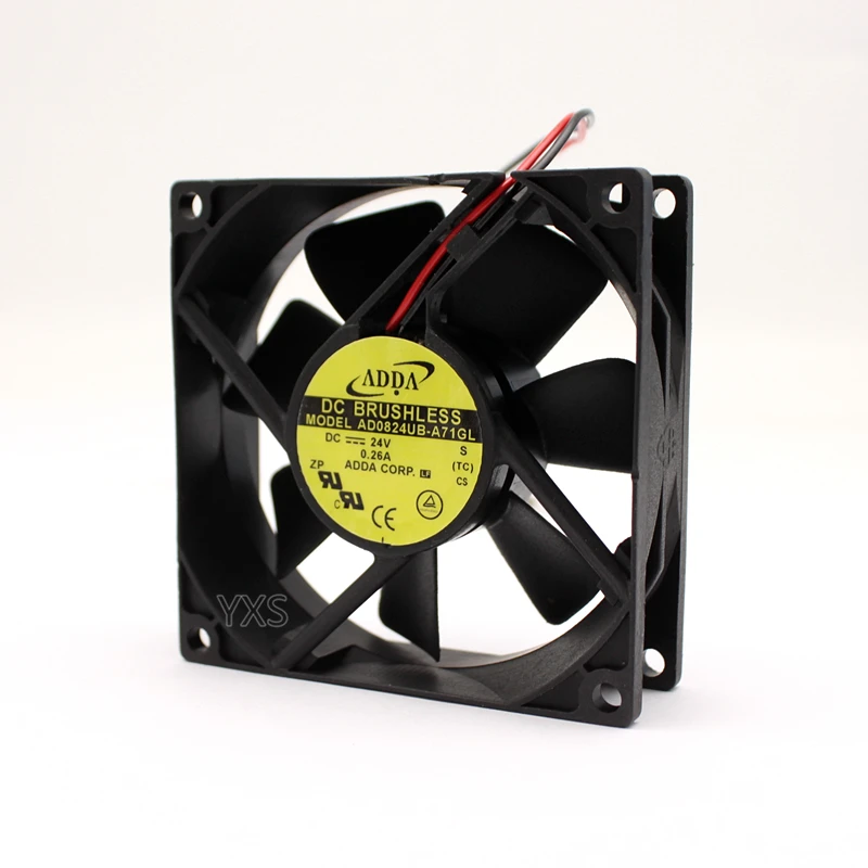AD0824UB-A71GL DC 24V 0.26A 6 24 W 3900RPM 8025 8CM 80*80*25mm 2 провода двойной шарикоподшипник Вентилятор