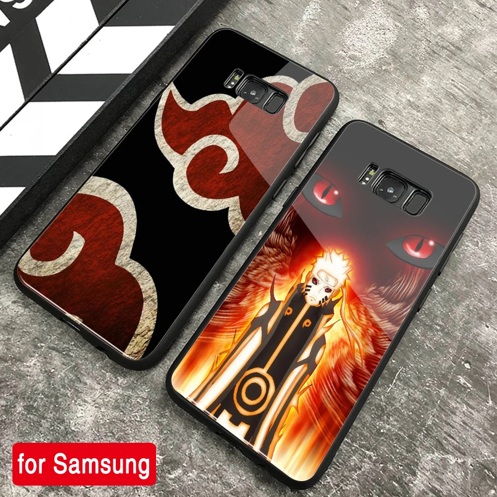 Чехол из закаленного стекла для Samsung S10 Твердый чехол Наруто Galaxy Note 8 9 10 S8 S9 Plus plus