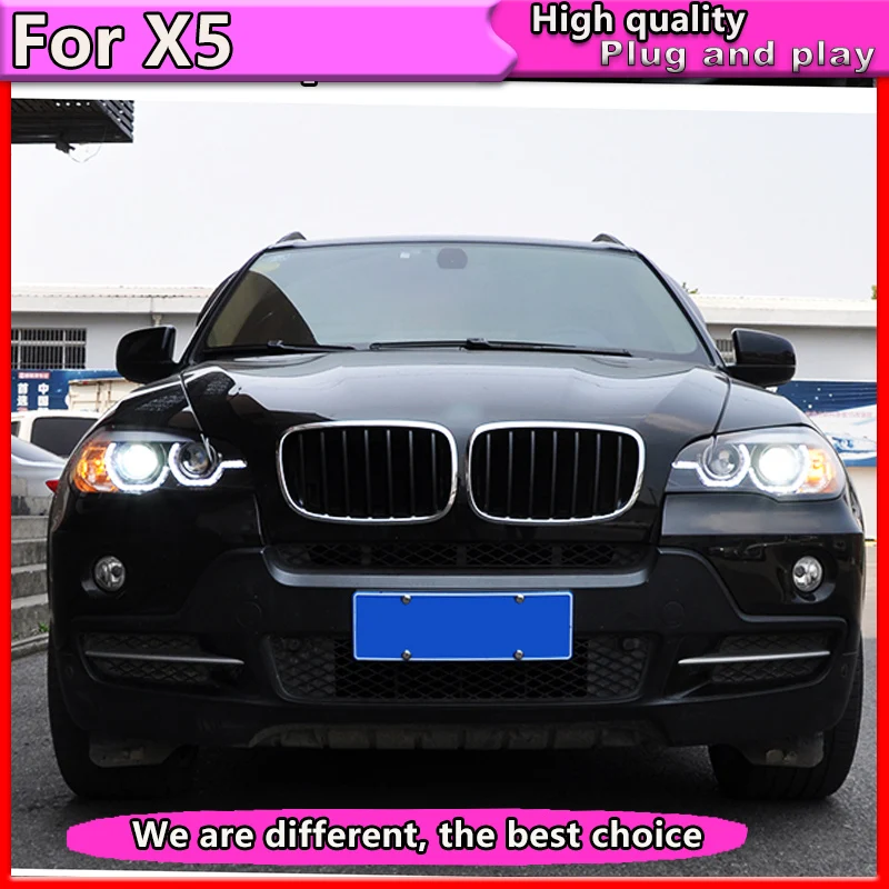 Автомобильный Стайлинг для BMW X5 e70 2007 2013 фара авто светодиодный DRL двойной луч H7 HID