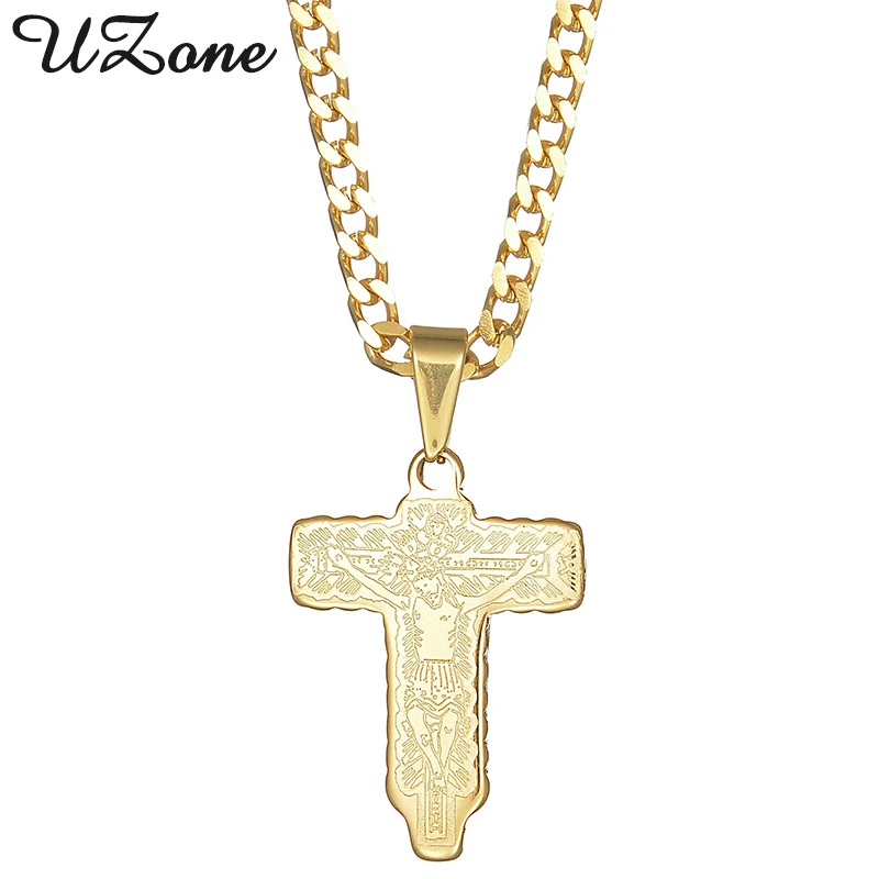 UZone Double Sides Crucifix Cross Necklace Lord's Prayer Pendant Necklaces For Valentine's Day Gift | Украшения и