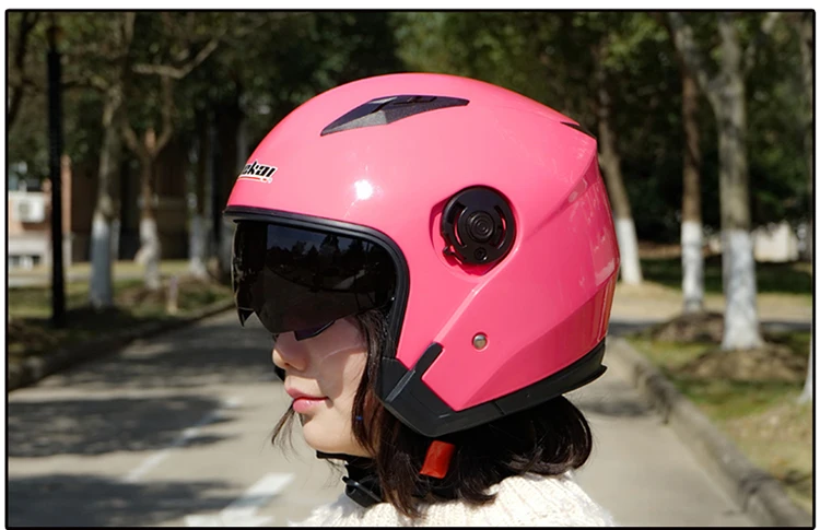 Шлем мото rcycle с открытым лицом для мотоцикла cicleta cascos para мото гоночный мотоцикл JIEKAI винтажные шлемы с двойным объективом