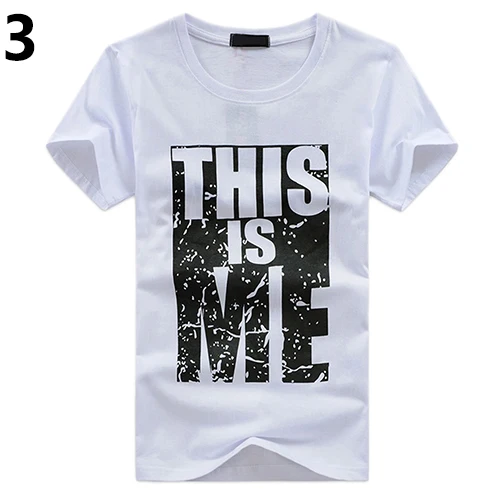 Мужская Повседневная модная футболка с буквенным принтом THIS IS ME Quote летняя |