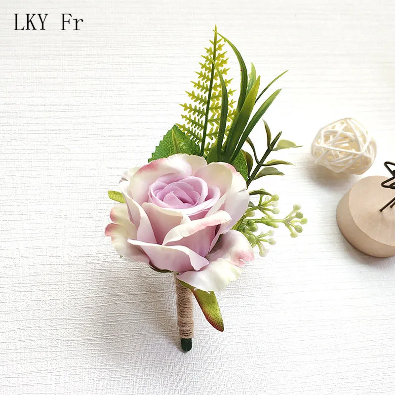 LKY Fr бутоньерка цветы для мужчин Свадебный браслет подружки невесты Свадебные - Фото №1