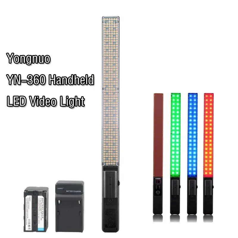 

YONGNUO YN360 Handheld LED Video Light 3200k 5500k RGB Colorful + BATTERY SUIT