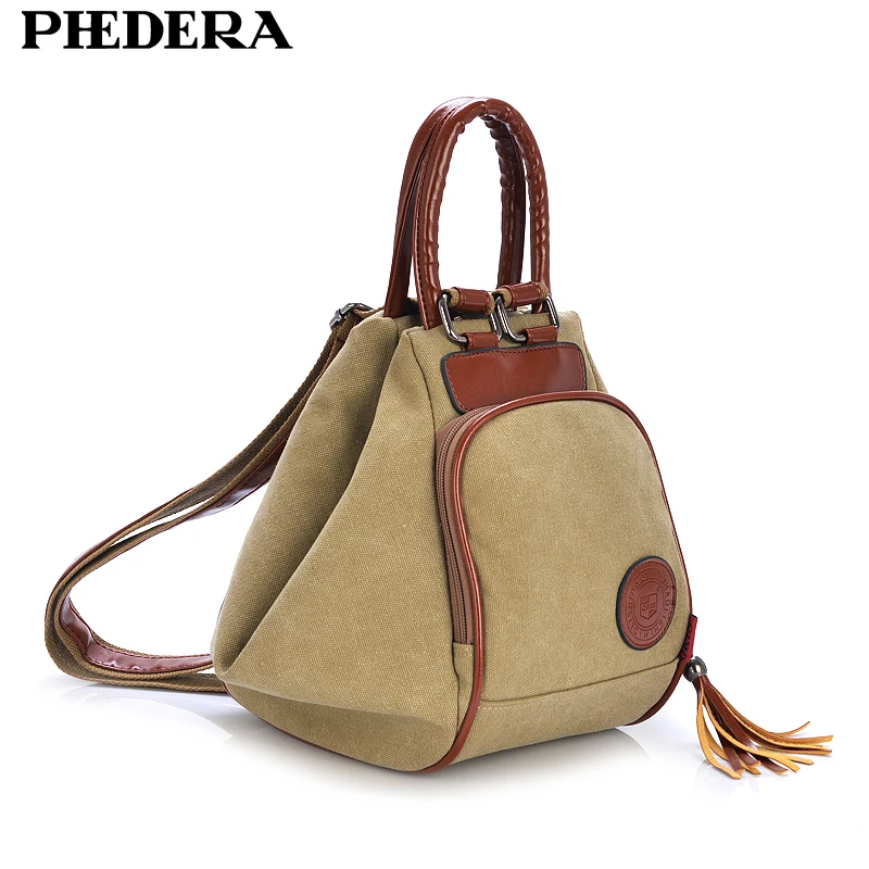 PHEDERA Классический женский винтажный холщовый рюкзак корейская мода подростковый