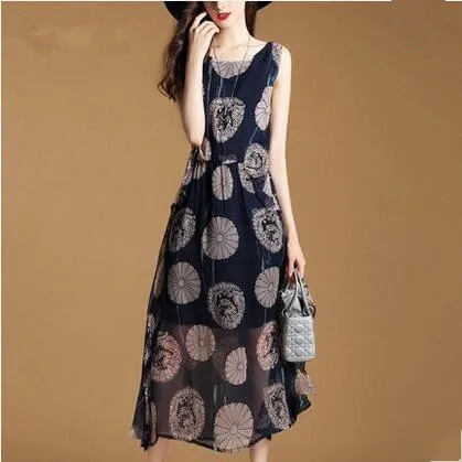 Новый Для женщин Повседневное baisc летние с цветочным принтом праздничное платье